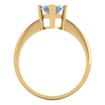 2.5 cttw Blue Moissanite Solitaire  Engagement Ring - Solid Gold (Marquise Cut ,13x6.5mm)