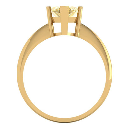 2.5 cttw Natural Citrine Solitaire  Engagement Ring - Solid Gold (Marquise Cut ,13x6.5mm)