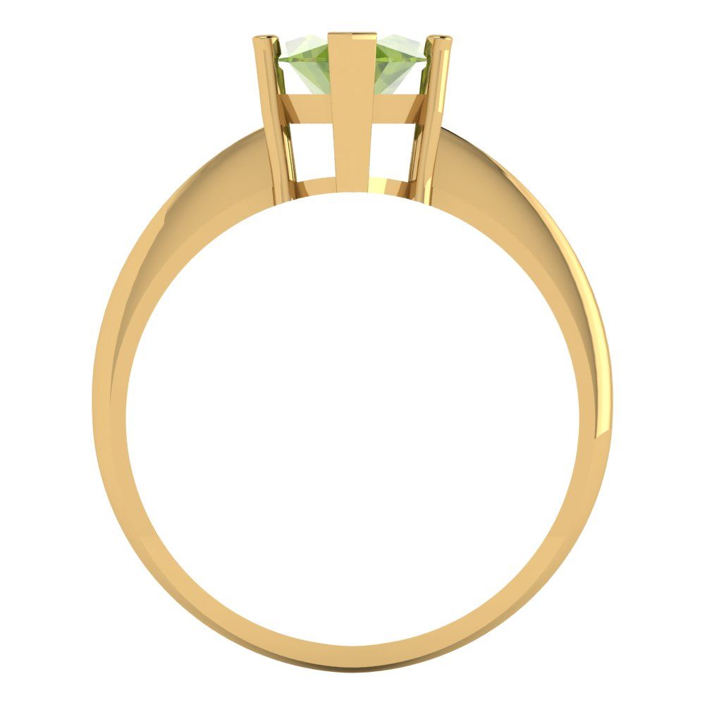2.5 cttw Natural Peridot Solitaire  Engagement Ring - Solid Gold (Marquise Cut ,13x6.5mm)