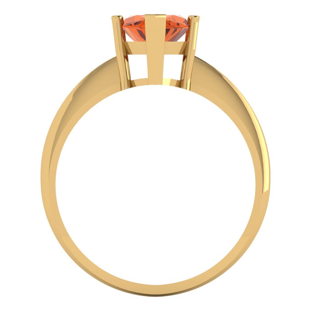 2.5 cttw Zirconia Simulated Red Diamond Solitaire  Engagement Ring - Solid Gold (VVS1, Marquise Cut ,13x6.5mm)