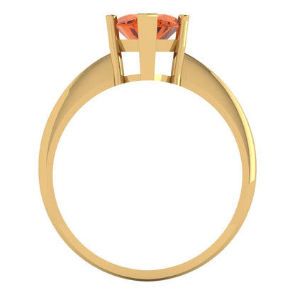 2.5 cttw Zirconia Simulated Red Diamond Solitaire  Engagement Ring - Solid Gold (VVS1, Marquise Cut ,13x6.5mm)