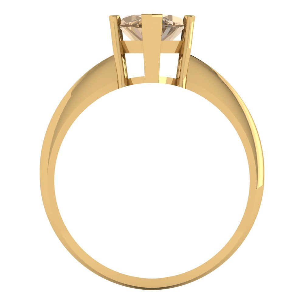 2.5 cttw Zirconia Simulated Champagne Diamond Solitaire  Engagement Ring - Solid Gold (VVS1, Marquise Cut ,13x6.5mm)
