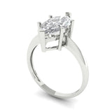 2.5 ct Brilliant Marquise Cut Natural Diamond Stone Clarity SI1-2 Color G-H White Gold Solitaire Ring