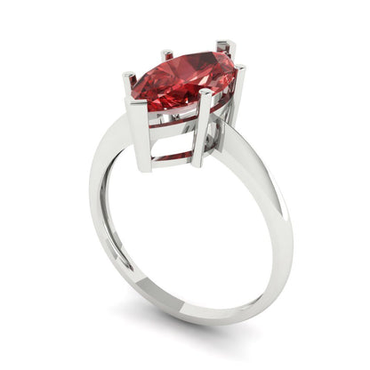 2.5 cttw Natural Garnet Solitaire  Engagement Ring - Solid Gold (Marquise Cut ,13x6.5mm)