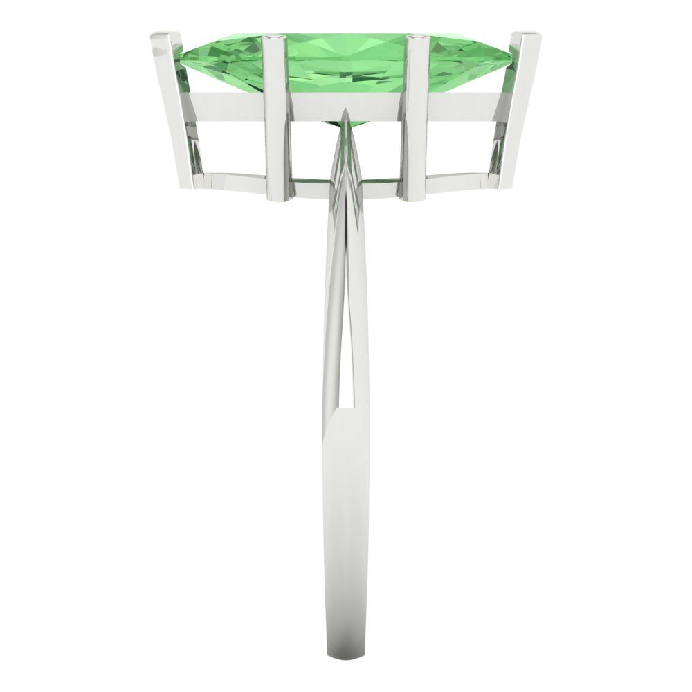 2.5 cttw Zirconia Simulated Green Diamond Solitaire  Engagement Ring - Solid Gold (VVS1, Marquise Cut ,13x6.5mm)