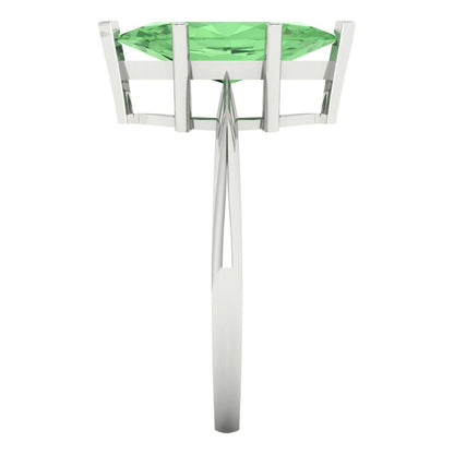 2.5 cttw Zirconia Simulated Green Diamond Solitaire  Engagement Ring - Solid Gold (VVS1, Marquise Cut ,13x6.5mm)