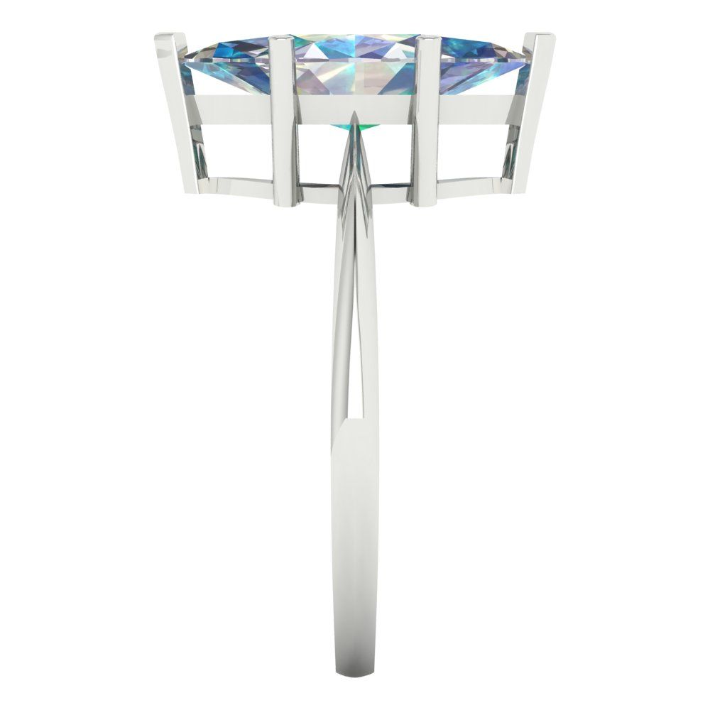 2.5 cttw Blue Moissanite Solitaire  Engagement Ring - Solid Gold (Marquise Cut ,13x6.5mm)