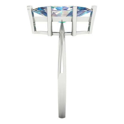 2.5 cttw Blue Moissanite Solitaire  Engagement Ring - Solid Gold (Marquise Cut ,13x6.5mm)