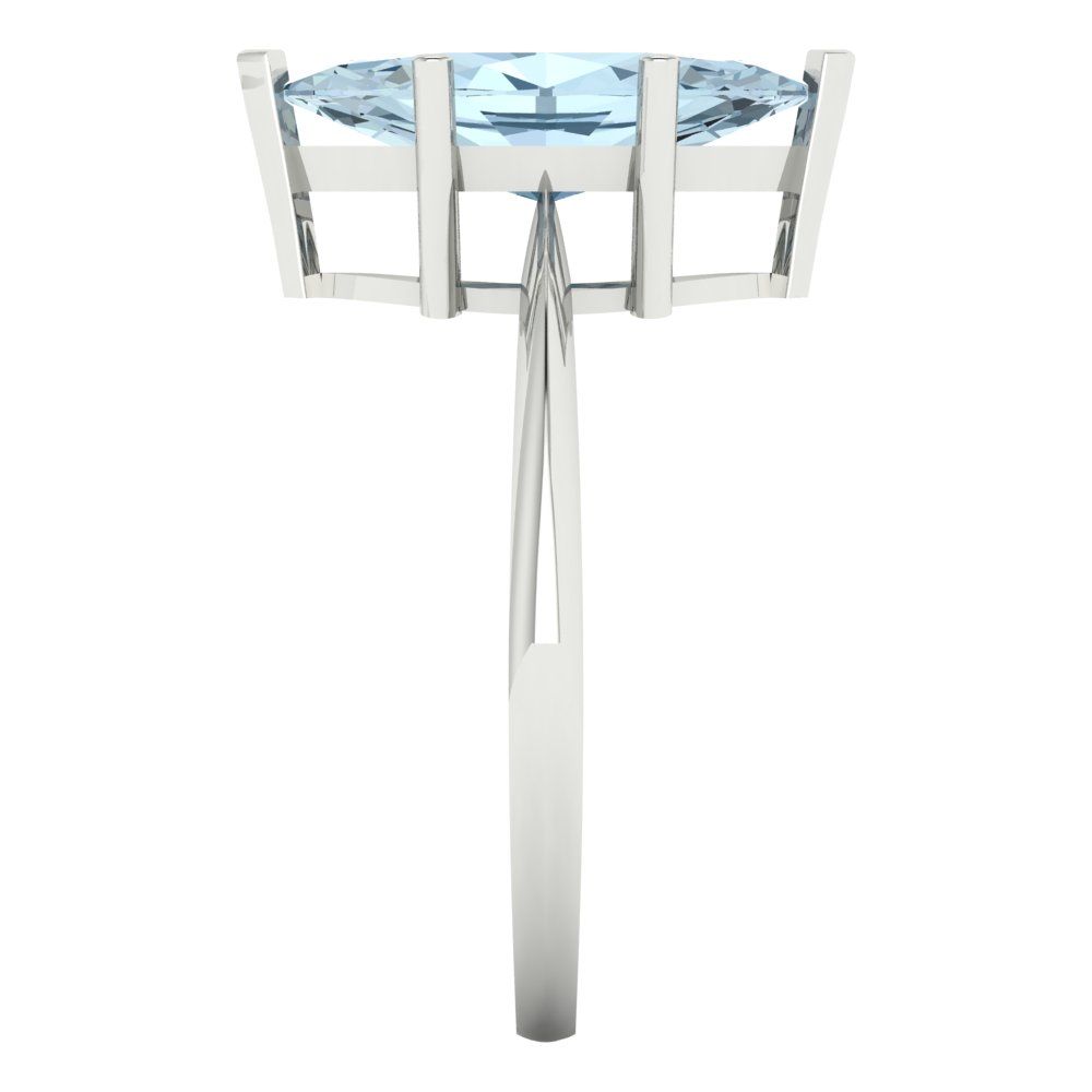 2.5 cttw Natural Swiss Blue Topaz Solitaire  Engagement Ring - Solid Gold (Marquise Cut ,13x6.5mm)