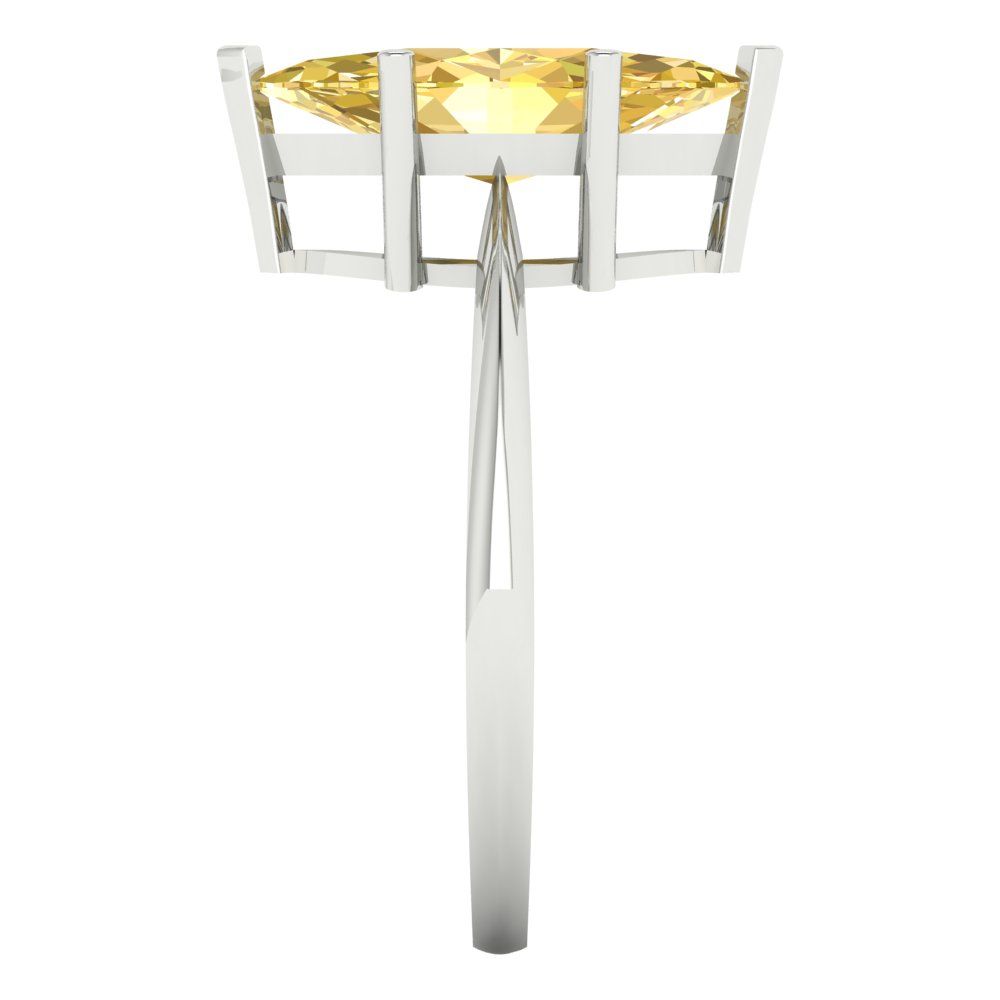 2.5 cttw Zirconia Simulated Yellow Diamond Solitaire  Engagement Ring - Solid Gold (VVS1, Marquise Cut ,13x6.5mm)