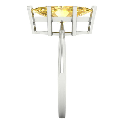 2.5 cttw Zirconia Simulated Yellow Diamond Solitaire  Engagement Ring - Solid Gold (VVS1, Marquise Cut ,13x6.5mm)