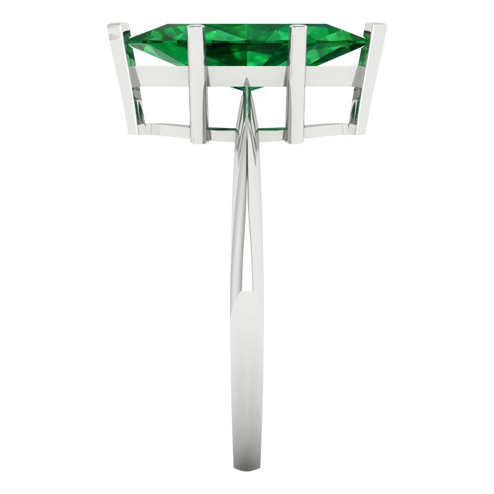 2.5 cttw Simulated Emerald Solitaire  Engagement Ring - Solid Gold (Marquise Cut ,13x6.5mm)