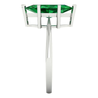 2.5 cttw Simulated Emerald Solitaire  Engagement Ring - Solid Gold (Marquise Cut ,13x6.5mm)