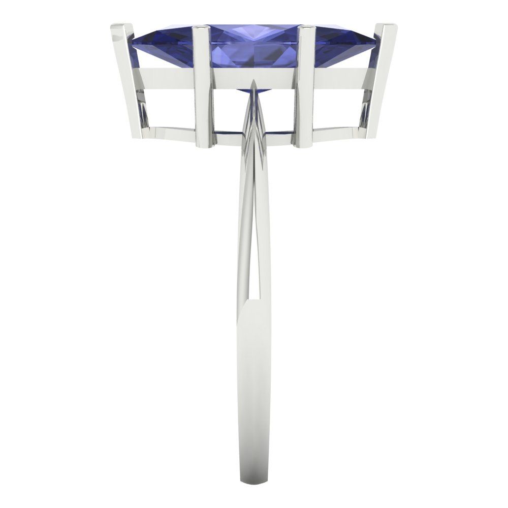 2.5 cttw Simulated Tanzanite Solitaire  Engagement Ring - Solid Gold (Marquise Cut ,13x6.5mm)