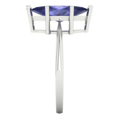 2.5 cttw Simulated Tanzanite Solitaire  Engagement Ring - Solid Gold (Marquise Cut ,13x6.5mm)