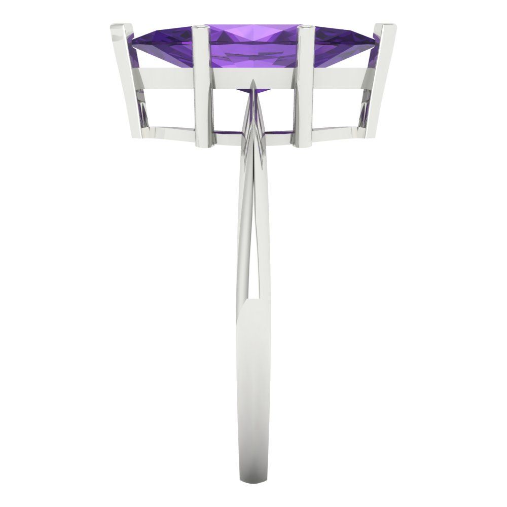 2.5 cttw Natural Amethyst Solitaire  Engagement Ring - Solid Gold (Marquise Cut ,13x6.5mm)