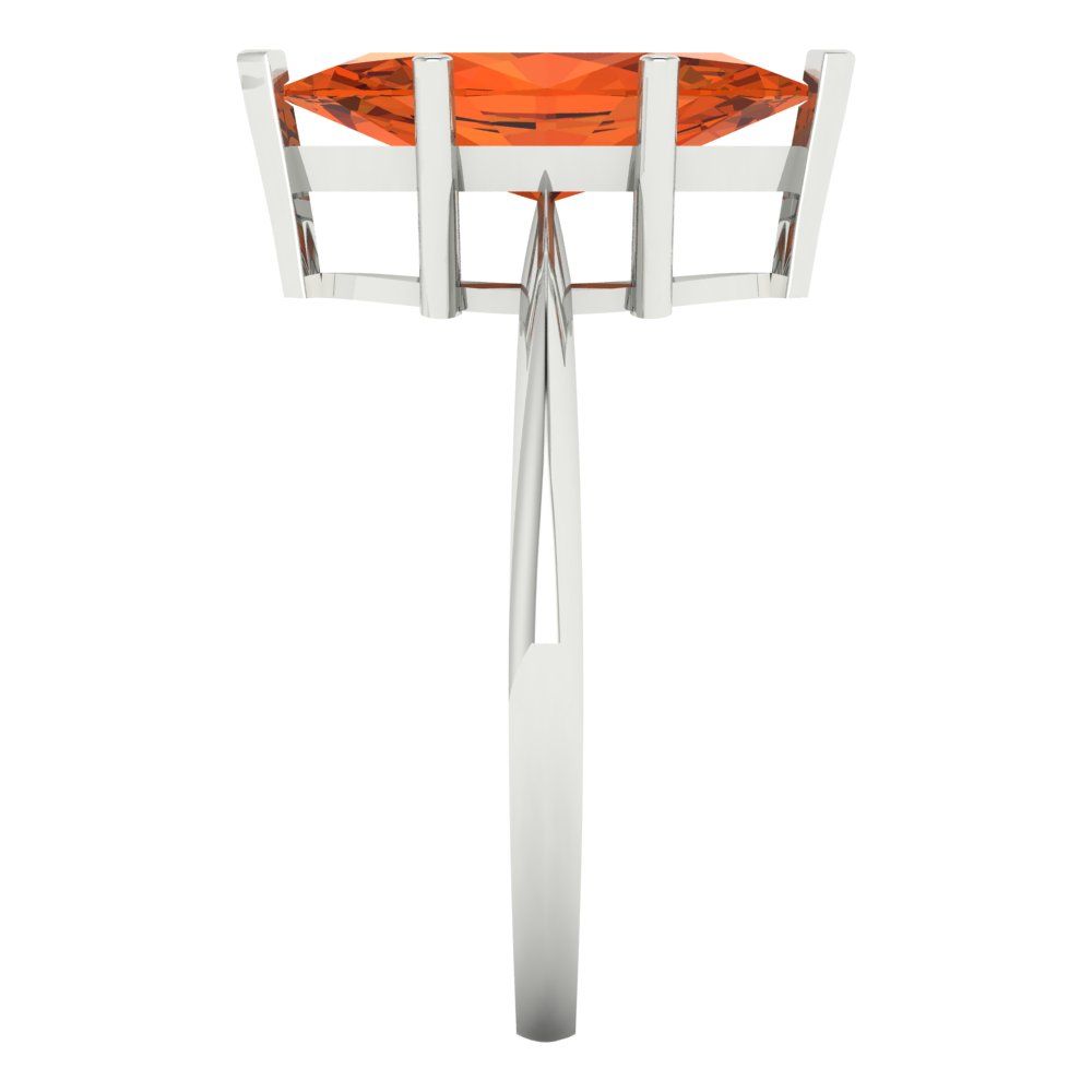 2.5 cttw Zirconia Simulated Red Diamond Solitaire  Engagement Ring - Solid Gold (VVS1, Marquise Cut ,13x6.5mm)