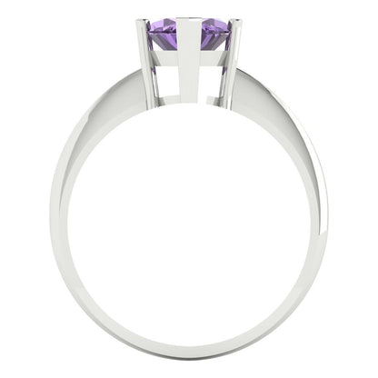 2.5 cttw Simulated Alexandrite Solitaire  Engagement Ring - Solid Gold (Marquise Cut ,13x6.5mm)