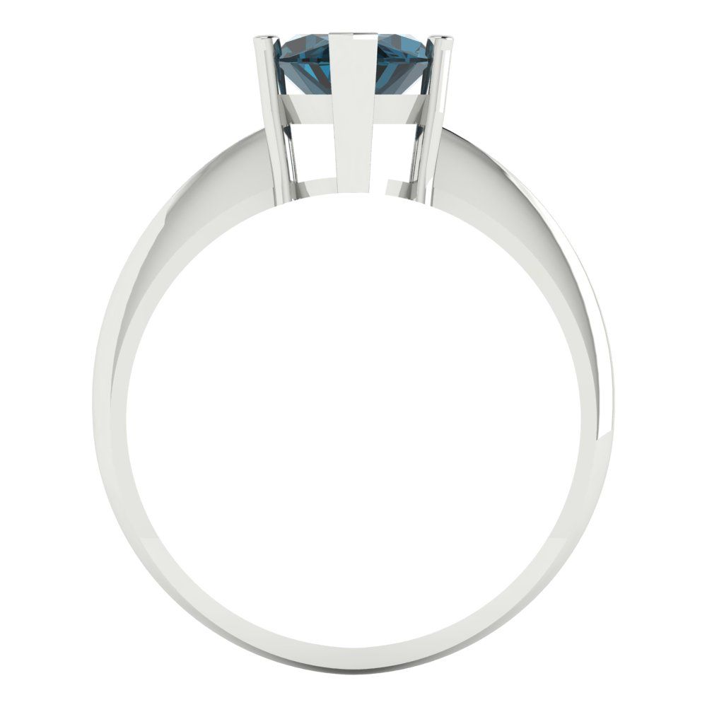 2.5 cttw Natural London Blue Topaz Solitaire  Engagement Ring - Solid Gold (Marquise Cut ,13x6.5mm)