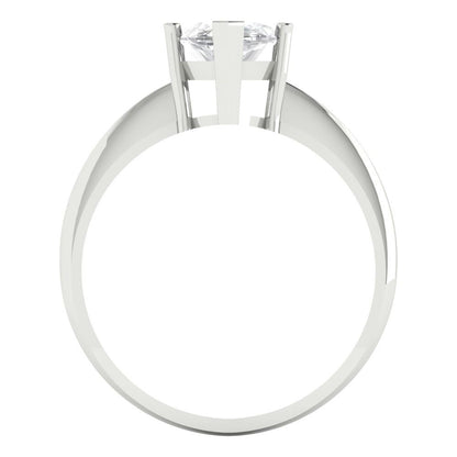 2.5 cttw White Sapphire Solitaire  Engagement Ring - Solid Gold (Marquise Cut ,13x6.5mm)