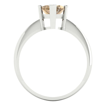 2.5 cttw Zirconia Simulated Champagne Diamond Solitaire  Engagement Ring - Solid Gold (VVS1, Marquise Cut ,13x6.5mm)