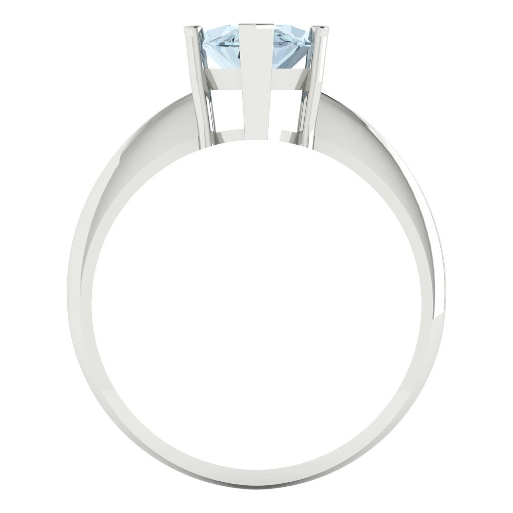 2.5 cttw Natural Aquamarine Solitaire  Engagement Ring - Solid Gold (Marquise Cut ,13x6.5mm)