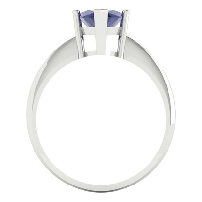 2.5 cttw Simulated Tanzanite Solitaire  Engagement Ring - Solid Gold (Marquise Cut ,13x6.5mm)