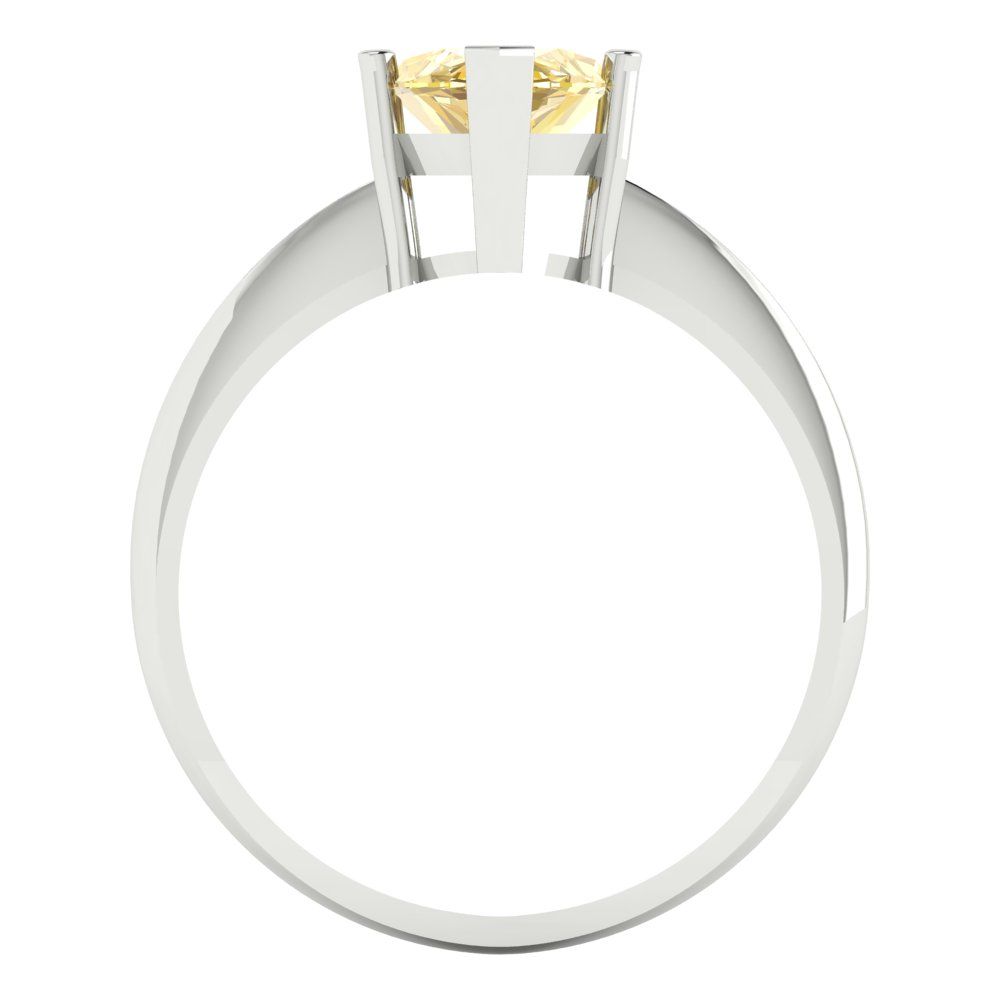 2.5 cttw Zirconia Simulated Yellow Diamond Solitaire  Engagement Ring - Solid Gold (VVS1, Marquise Cut ,13x6.5mm)