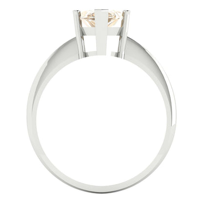 2.5 cttw Natural Morganite Solitaire  Engagement Ring - Solid Gold (Marquise Cut ,13x6.5mm)