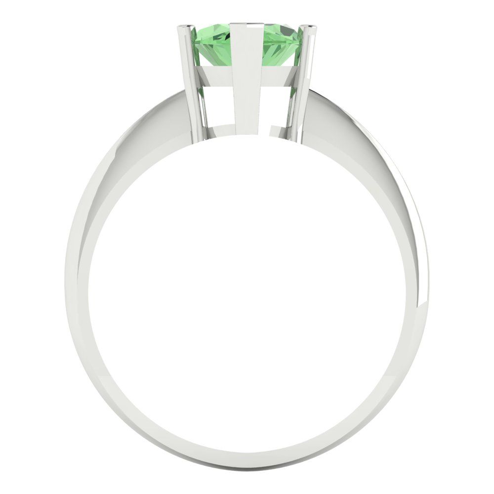 2.5 cttw Zirconia Simulated Green Diamond Solitaire  Engagement Ring - Solid Gold (VVS1, Marquise Cut ,13x6.5mm)