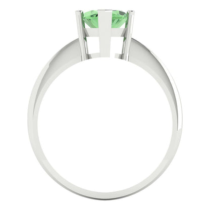 2.5 cttw Zirconia Simulated Green Diamond Solitaire  Engagement Ring - Solid Gold (VVS1, Marquise Cut ,13x6.5mm)