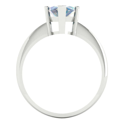 2.5 cttw Blue Moissanite Solitaire  Engagement Ring - Solid Gold (Marquise Cut ,13x6.5mm)