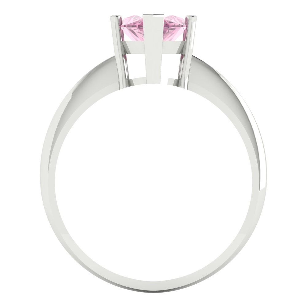 2.5 cttw Zirconia Simulated Pink Diamond Solitaire  Engagement Ring - Solid White Gold (VVS1, Marquise Cut ,13x6.5mm)