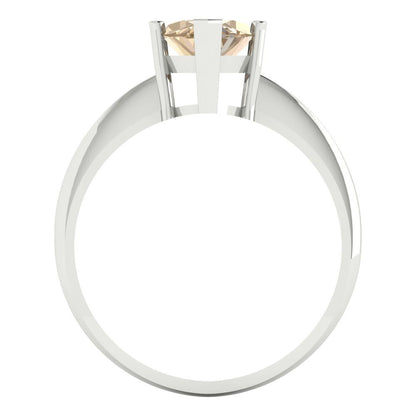 2.5 cttw Yellow Moissanite Solitaire  Engagement Ring - Solid Gold (Marquise Cut ,13x6.5mm)