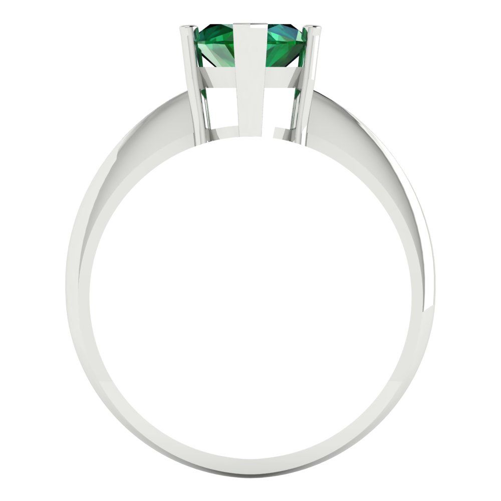 2.5 cttw Simulated Emerald Solitaire  Engagement Ring - Solid Gold (Marquise Cut ,13x6.5mm)