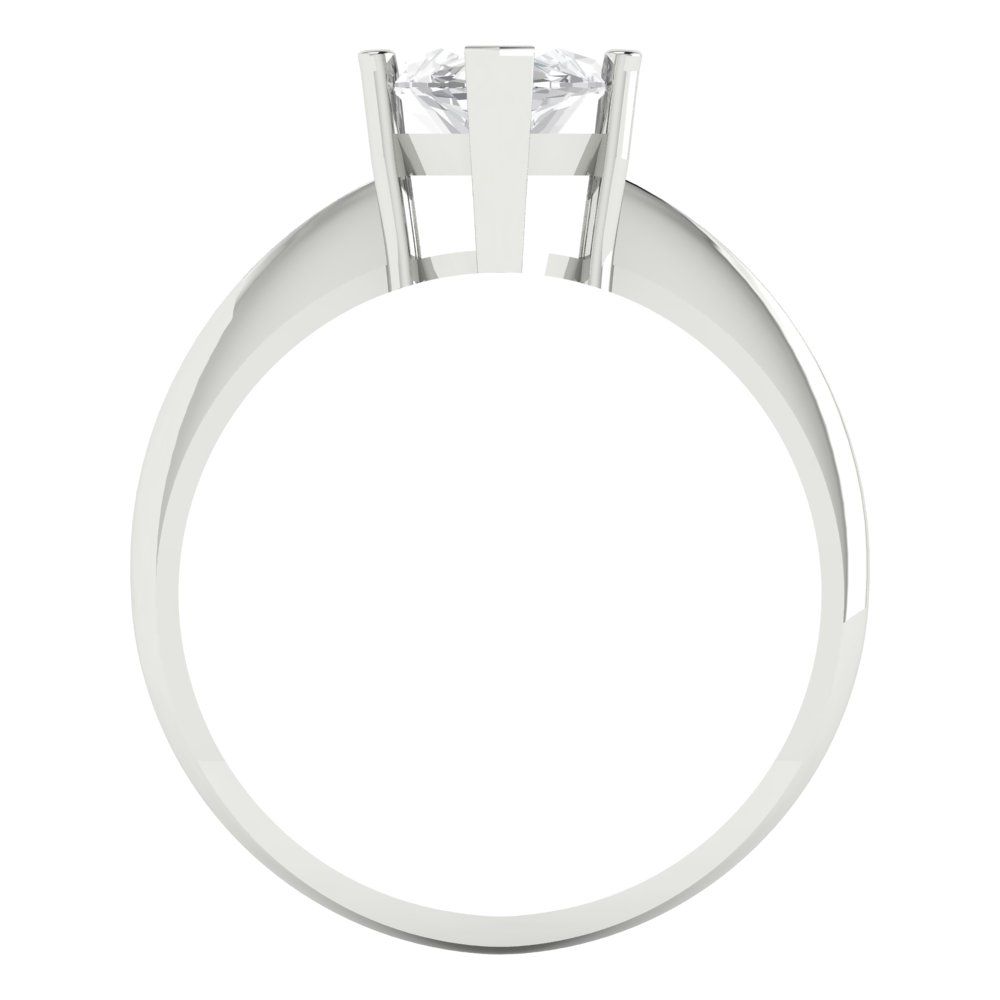 2.5 cttw Zirconia Simulated Diamond Solitaire  Engagement Ring - Solid Gold (VVS1, Marquise Cut ,13x6.5mm)