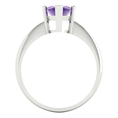 2.5 cttw Natural Amethyst Solitaire  Engagement Ring - Solid Gold (Marquise Cut ,13x6.5mm)