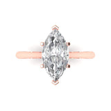 2.5 ct Brilliant Marquise Cut Natural Diamond Stone Clarity SI1-2 Color G-H Rose Gold Solitaire Ring