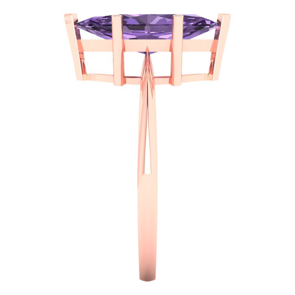 2.5 cttw Simulated Alexandrite Solitaire  Engagement Ring - Solid Gold (Marquise Cut ,13x6.5mm)