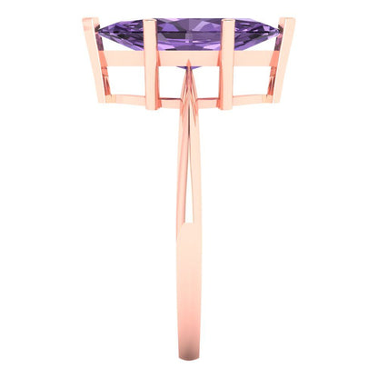 2.5 cttw Simulated Alexandrite Solitaire  Engagement Ring - Solid Gold (Marquise Cut ,13x6.5mm)