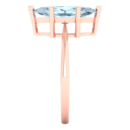 2.5 cttw Natural Sky Blue Topaz Solitaire  Engagement Ring - Solid Gold (Marquise Cut ,13x6.5mm)