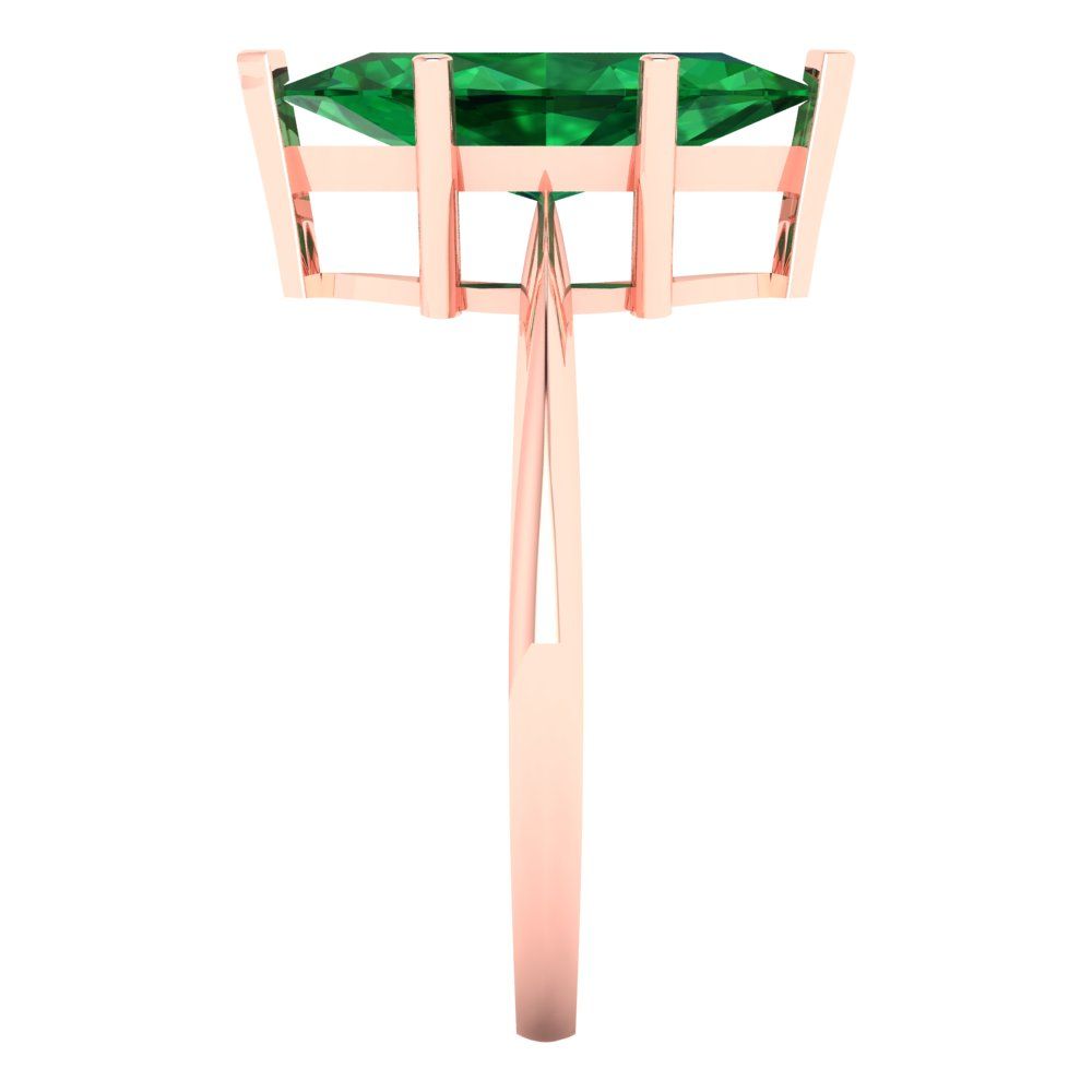 2.5 cttw Simulated Emerald Solitaire  Engagement Ring - Solid Gold (Marquise Cut ,13x6.5mm)