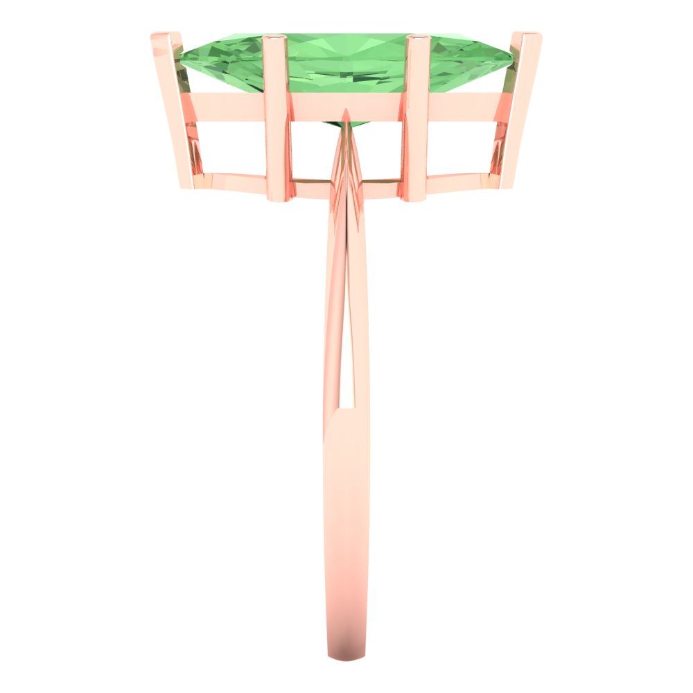 2.5 cttw Zirconia Simulated Green Diamond Solitaire  Engagement Ring - Solid Gold (VVS1, Marquise Cut ,13x6.5mm)