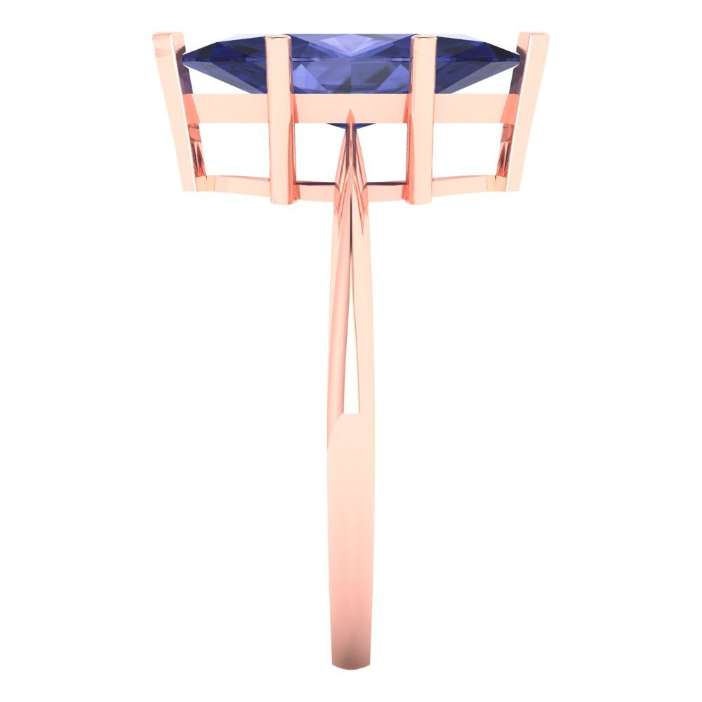 2.5 cttw Simulated Tanzanite Solitaire  Engagement Ring - Solid Gold (Marquise Cut ,13x6.5mm)