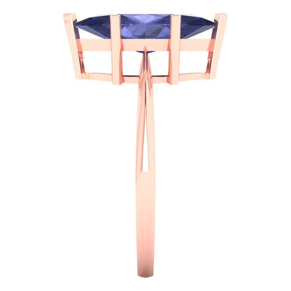 2.5 cttw Simulated Tanzanite Solitaire  Engagement Ring - Solid Gold (Marquise Cut ,13x6.5mm)