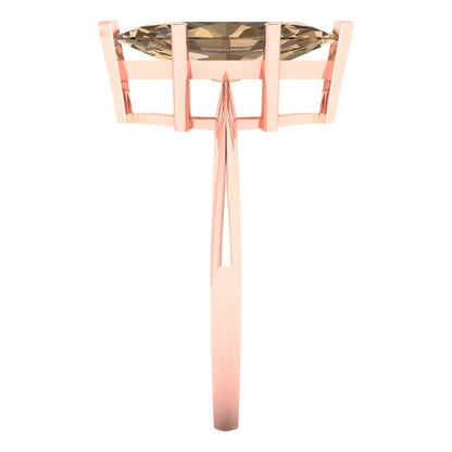 2.5 cttw Zirconia Simulated Champagne Diamond Solitaire  Engagement Ring - Solid Gold (VVS1, Marquise Cut ,13x6.5mm)