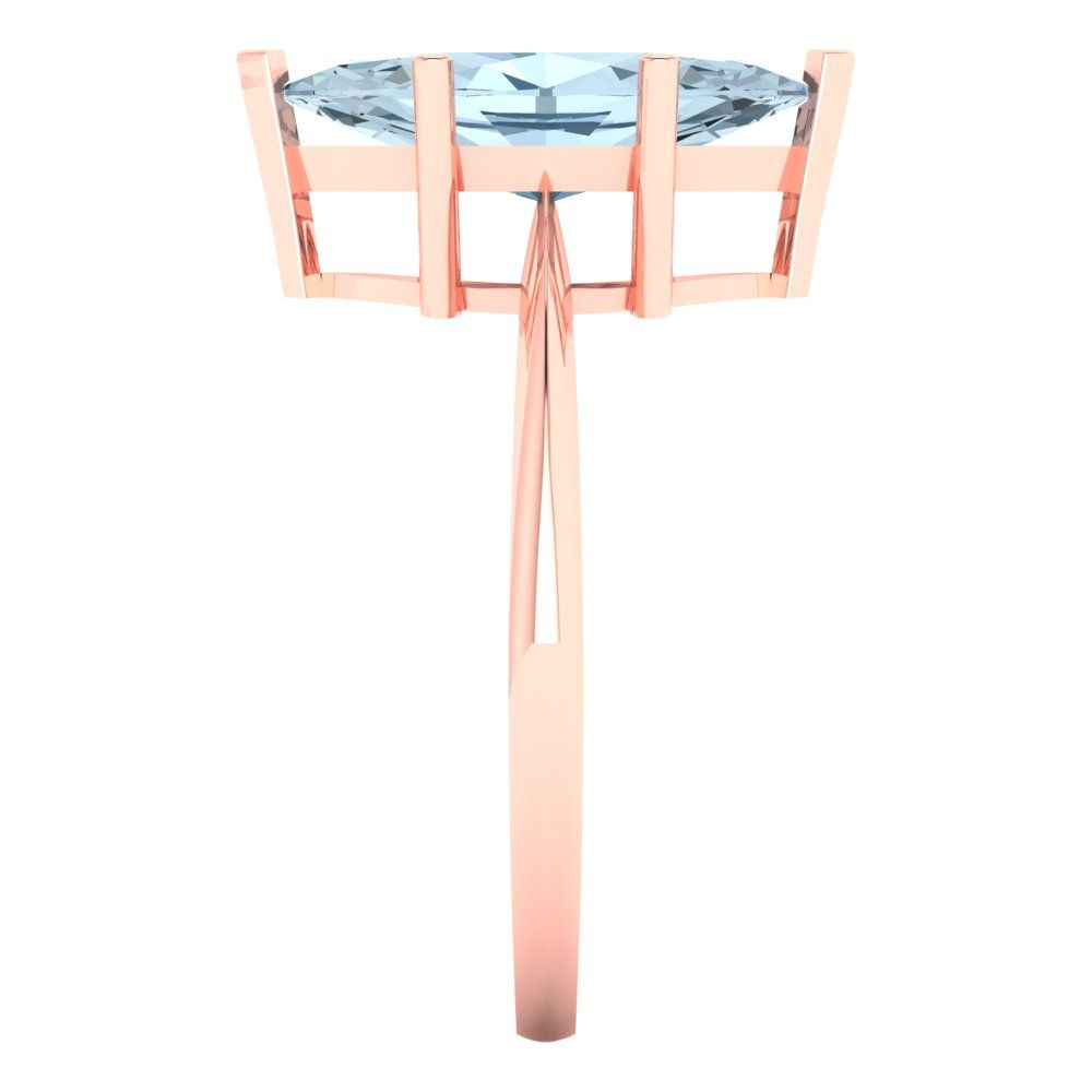 2.5 cttw Natural Aquamarine Solitaire  Engagement Ring - Solid Gold (Marquise Cut ,13x6.5mm)