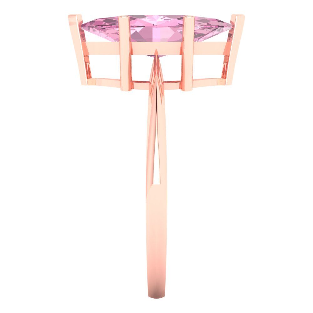 2.5 cttw Zirconia Simulated Pink Diamond Solitaire  Engagement Ring - Solid Gold (VVS1, Marquise Cut ,13x6.5mm)