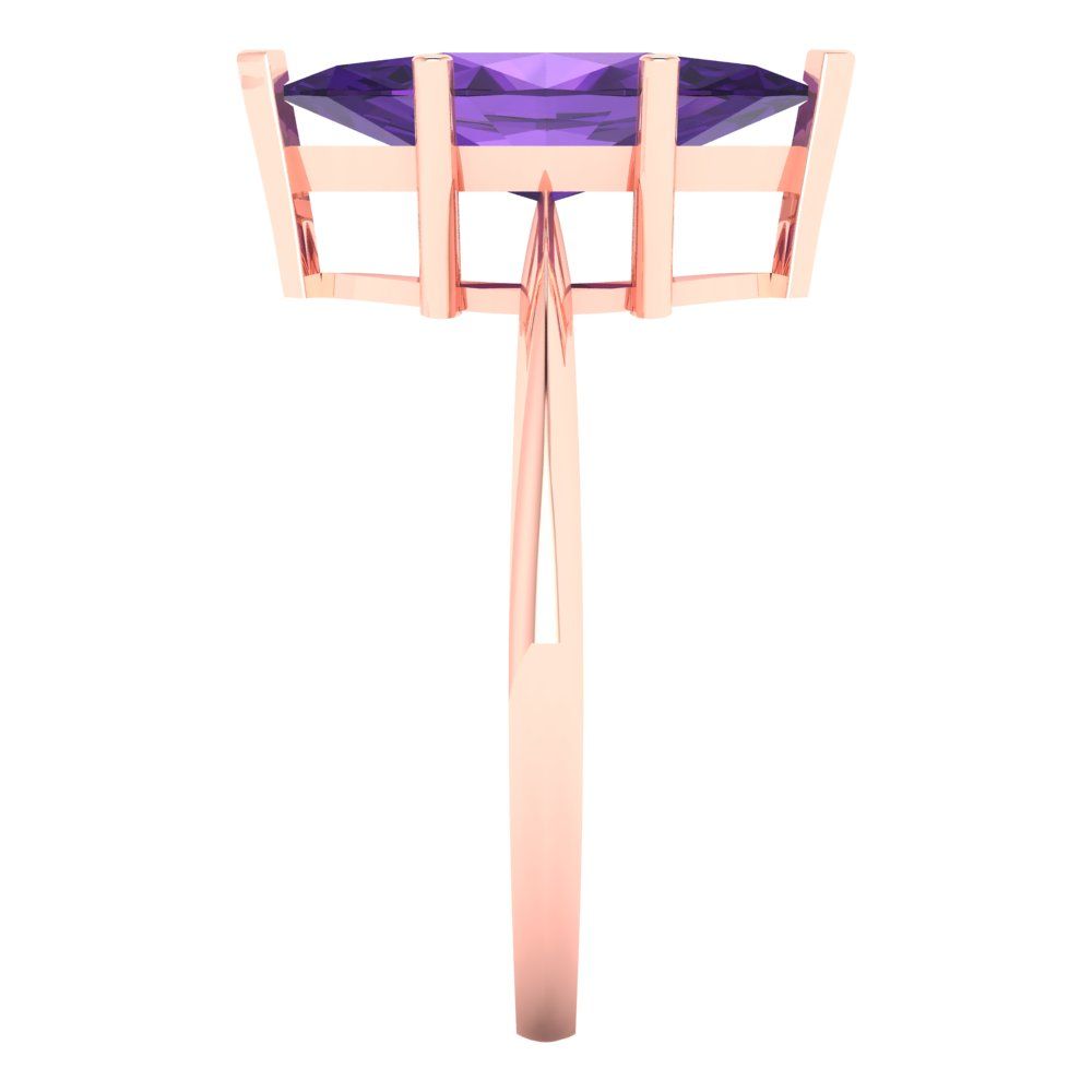 2.5 cttw Natural Amethyst Solitaire  Engagement Ring - Solid Gold (Marquise Cut ,13x6.5mm)