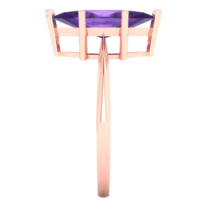 2.5 cttw Natural Amethyst Solitaire  Engagement Ring - Solid Gold (Marquise Cut ,13x6.5mm)